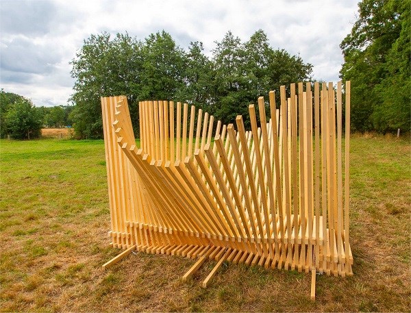 Folly 'Falling Trees' van Studio TMOJ, beste inzending 2019, foto: Stichting Amonet.