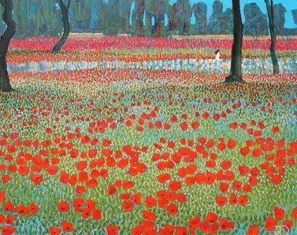 Ton Dubbeldam - Le chemin de dames, olie op paneel