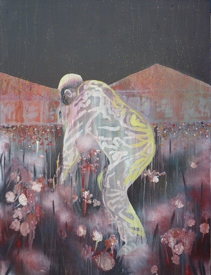 Random Research, Joachim Nieuwhof, 150x200, acryl, olie- en spuitverf foto's: Harold Koopman