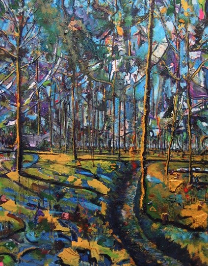 olieverf en gemengde techniek op linnen, 120 x150 cm.