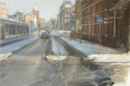 Robert Vorstman 'Rozengracht (klein)' 40x60 cm. olieverf op doek