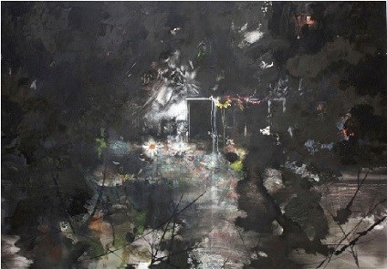 Harm van den Berg, Garden Party, olieverf op dibond, 125x180 cm.