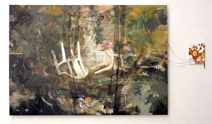Harm van den Berg, Chairs, olieverf op dibond, 125x180 cm.
